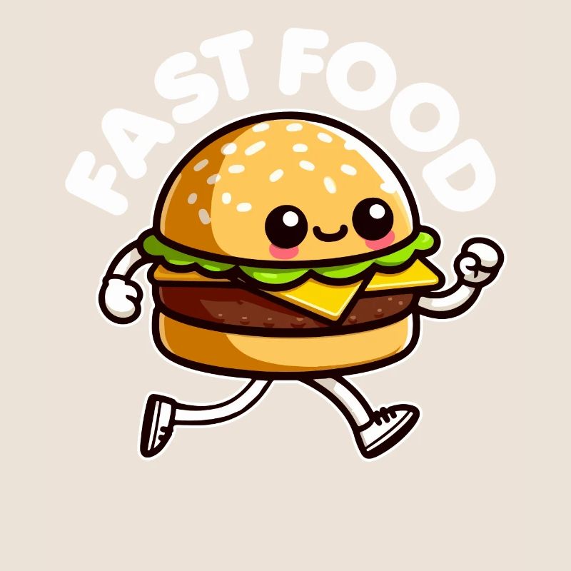 Restauration rapide Mignon Burger Courir Drôle Malbouffe