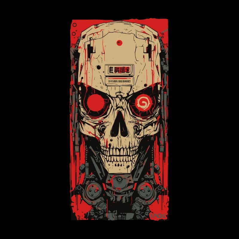 Crâne de cyborg d’horreur