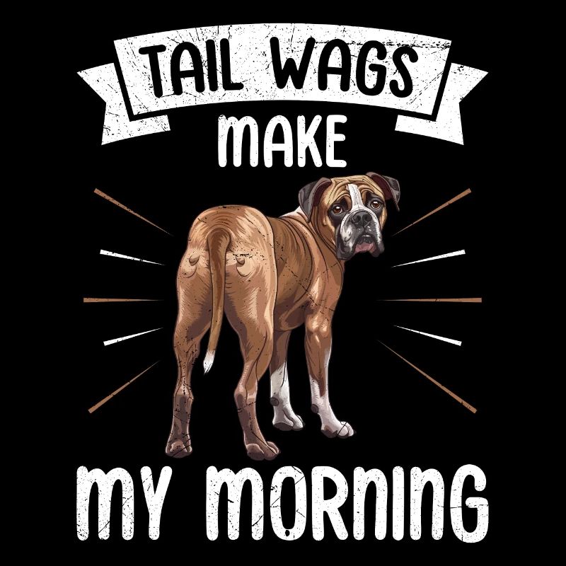 Les remuements de queue de chien Boxer rendent mon matin drôle