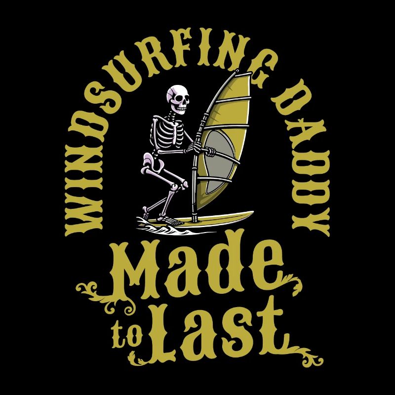 Windsurfing Windsurfer Skeleton Fathers Day Dad