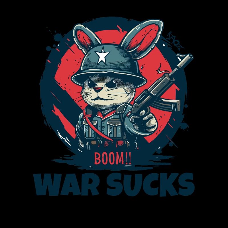 Rabbit Soldier Warning, War Is Crap