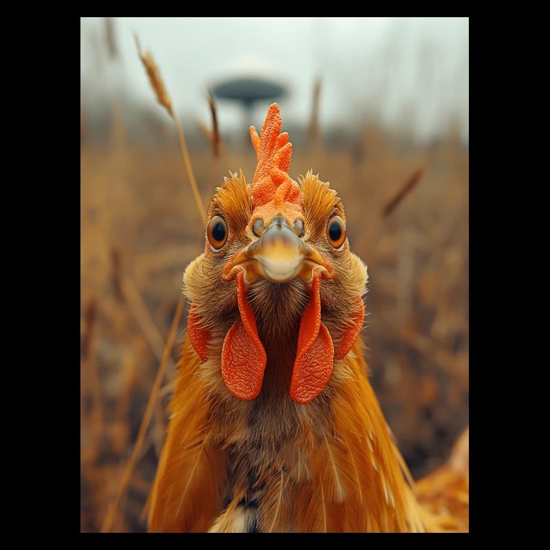 Weirdcore UFO Alien Chicken Huhn Raumschiff Sci-Fi