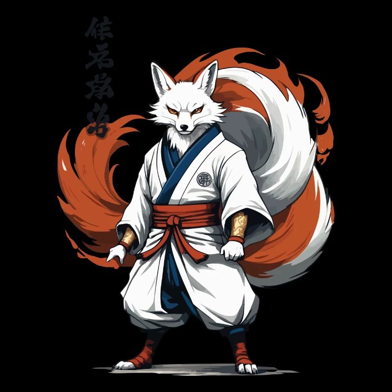 Samurai Fox Japanese Kitsune Mask Kawaii