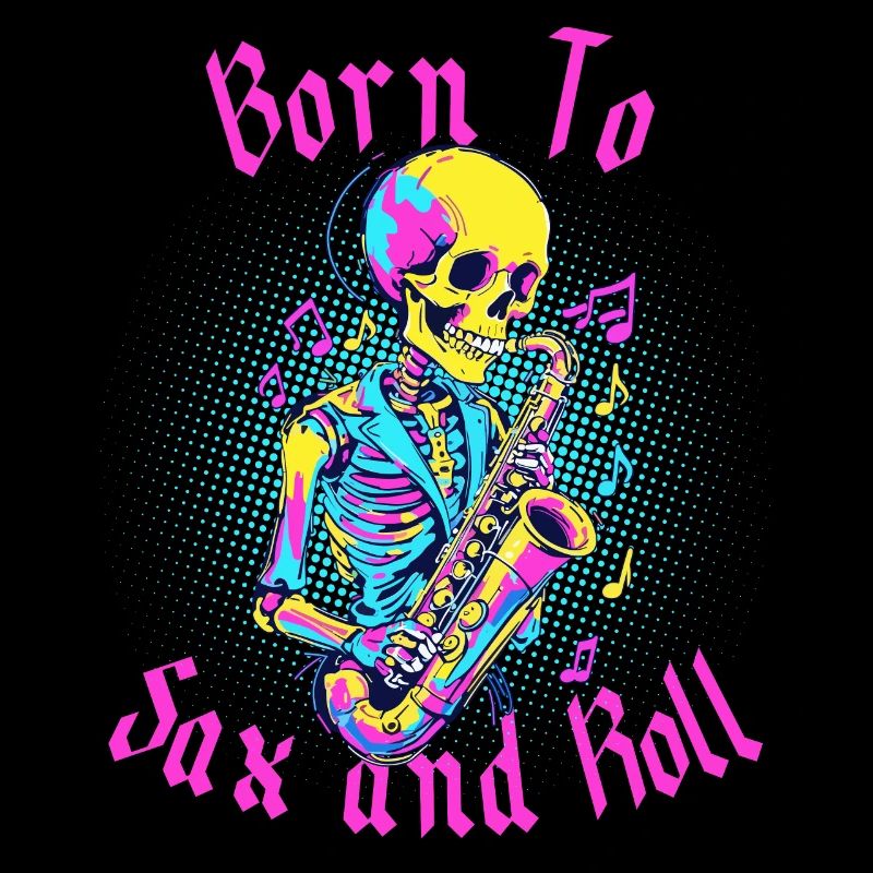 Sax and Roll Funny Saxophone Jazz Design