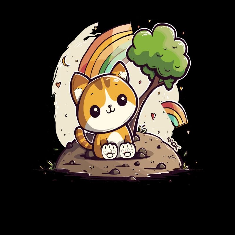 Chaton arc-en-ciel mignon