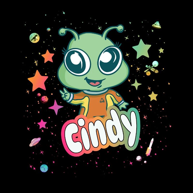 CINDY - Schöner Mädchen Name mit süßem Alien