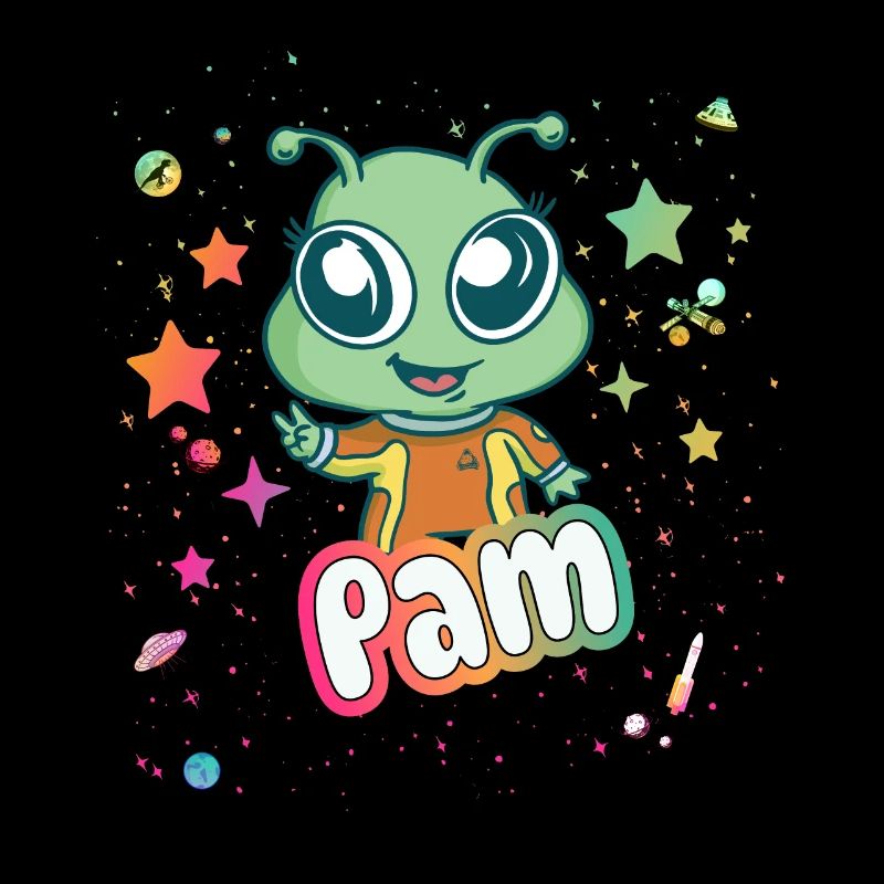 PAM - Beau nom de fille avec extraterrestre mignon
