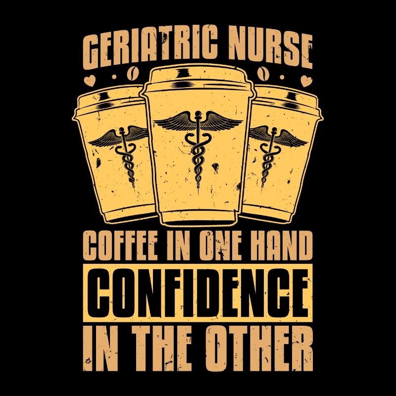 Café d’infirmière gériatrique dans une main Gérontologique