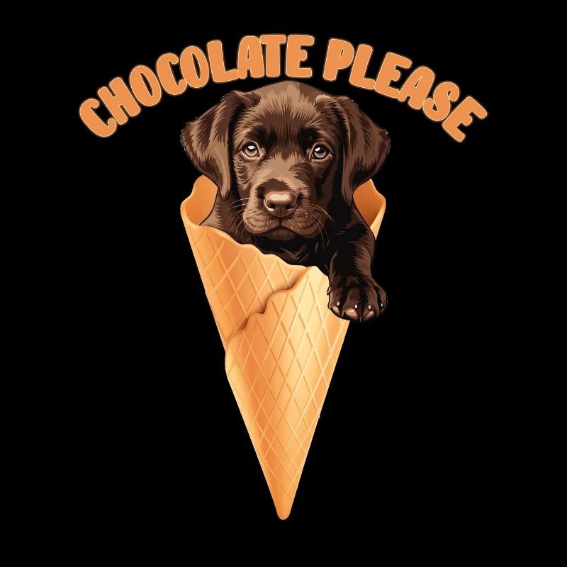 Brauner Labrador CHOCOLATE PLEASE Eiscreme