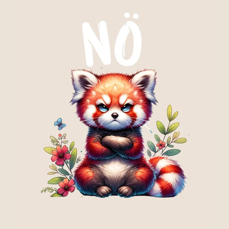 Red Panda Funny Saying Nope Fire Fox