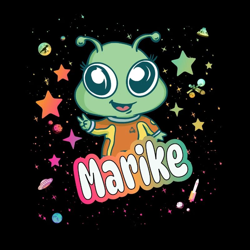 MARIKE - Beau nom de fille avec extraterrestre mignon