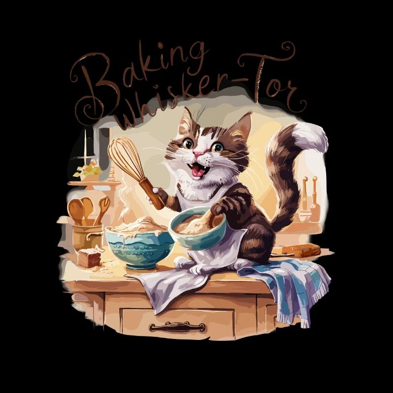 Liebenswerte Katze beim Backen