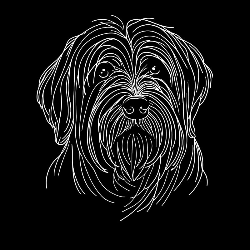 Dessin au trait Briard Briards