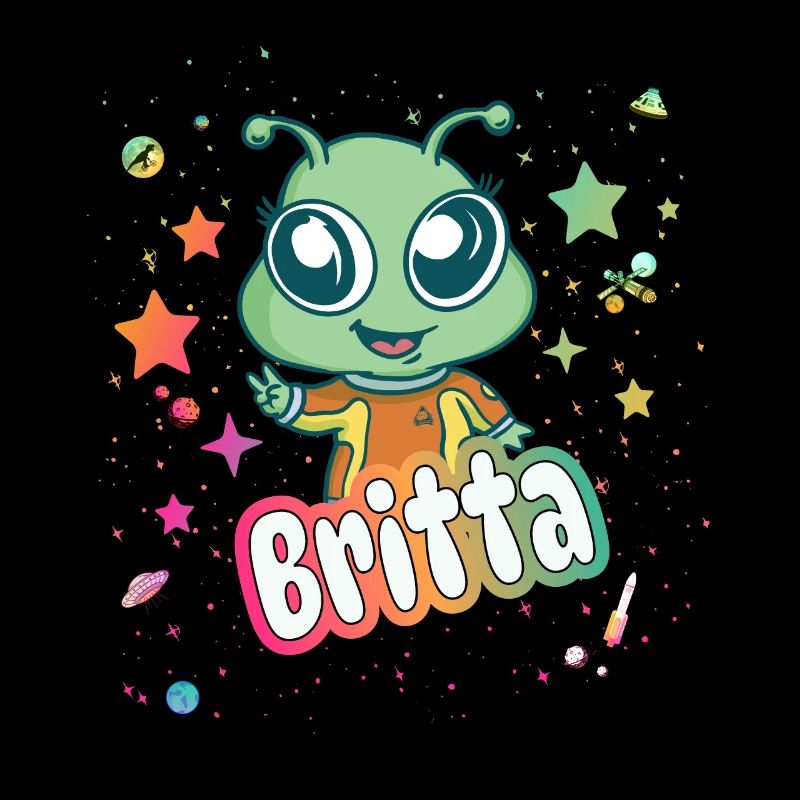 BRITTA - Schöner Mädchen Name mit süßem Alien