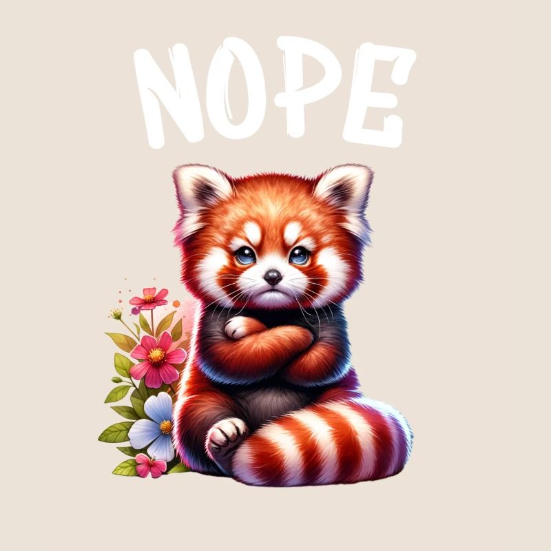 Red Panda Funny Saying Nope Fire Fox