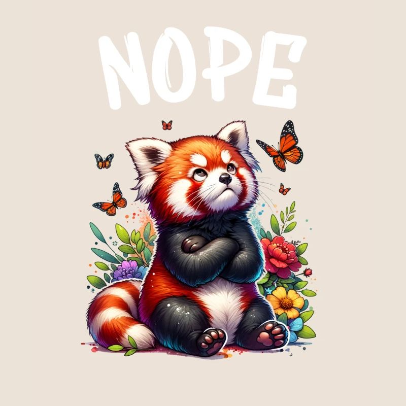 Red Panda Funny Saying Nope Fire Fox