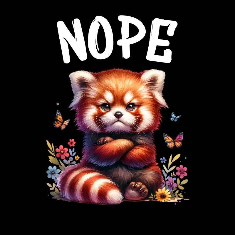 Panda roux Drôle de dicton Nope Renard de Feu