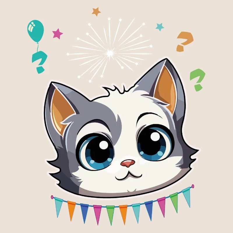 Conception de célébration de fête d’anniversaire - Chat mignon