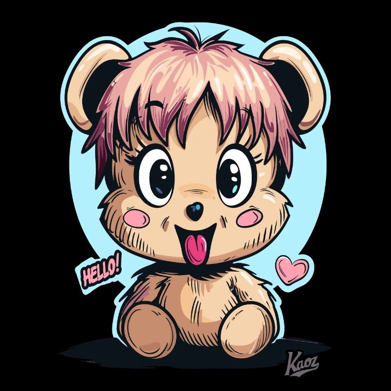 Cute and Funny Cuddly Bear: Hello