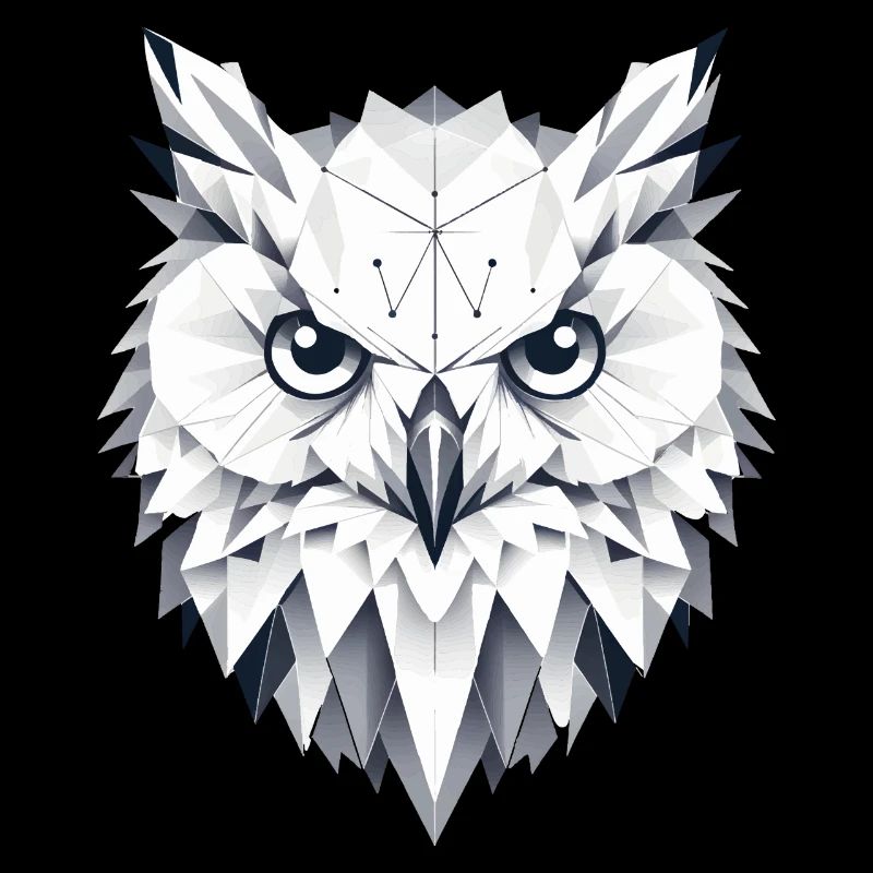 geometrische Schnee-Eule- Polygonen Motiv