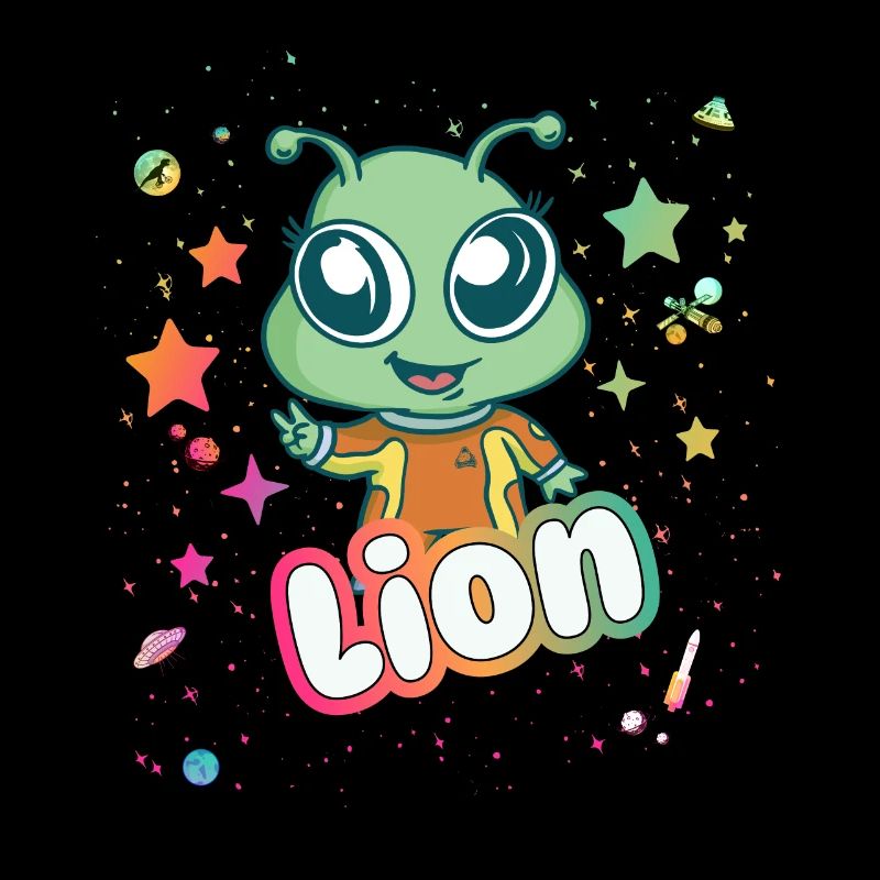 LION - Beau nom de garçon avec extraterrestre mignon