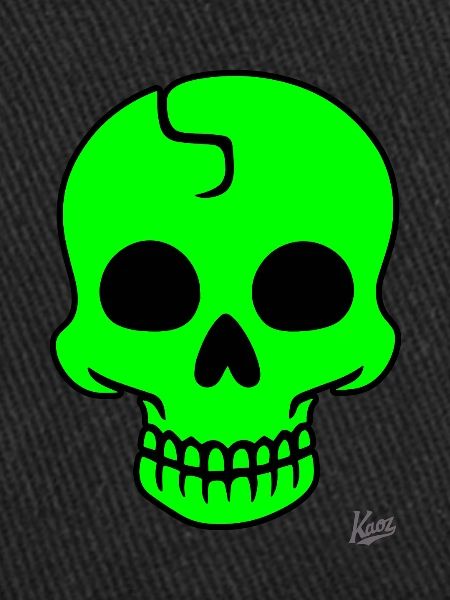 Crâne vert citron