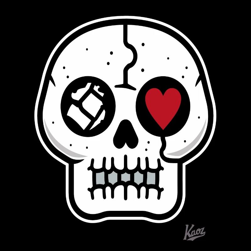 cooler Totenkopf mit Herz
