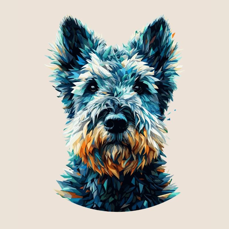 Polygon Art Kerry Blue Terrier Terriers