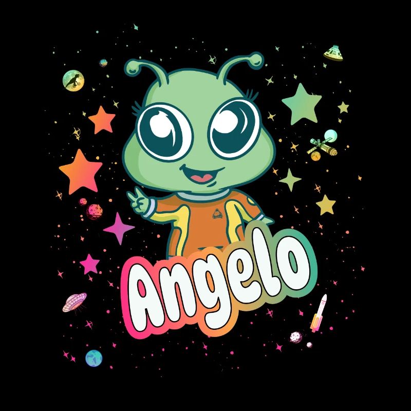 ANGELO - Schöner Junge Name mit süßem Alien