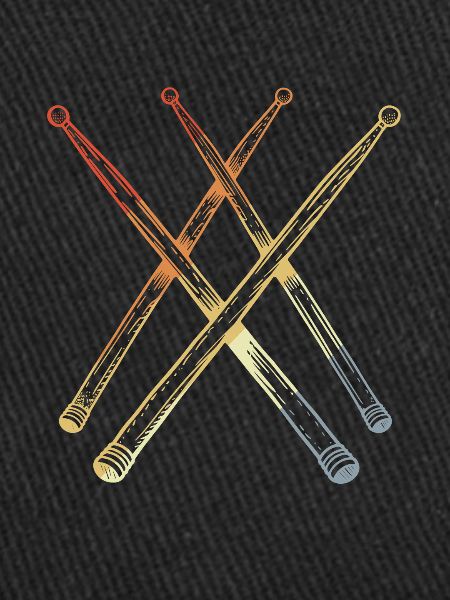 Retro Drumsticks Sketch