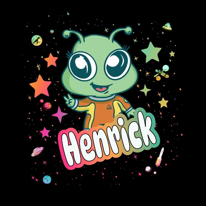 HENRIK - Beau nom de garçon avec un extraterrestre mignon