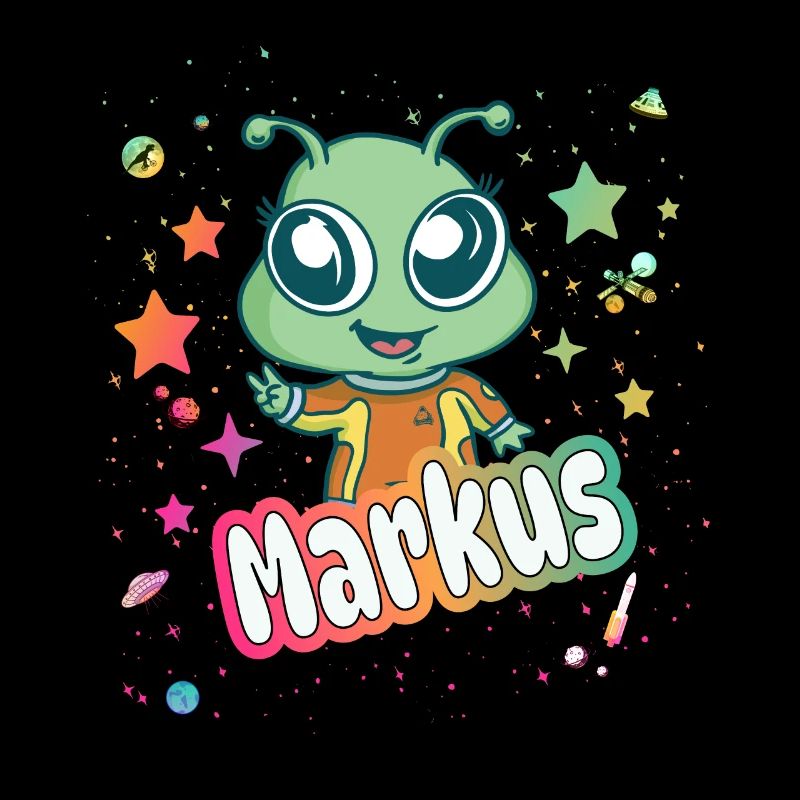 MARKUS - Beau nom de garçon avec un extraterrestre mignon