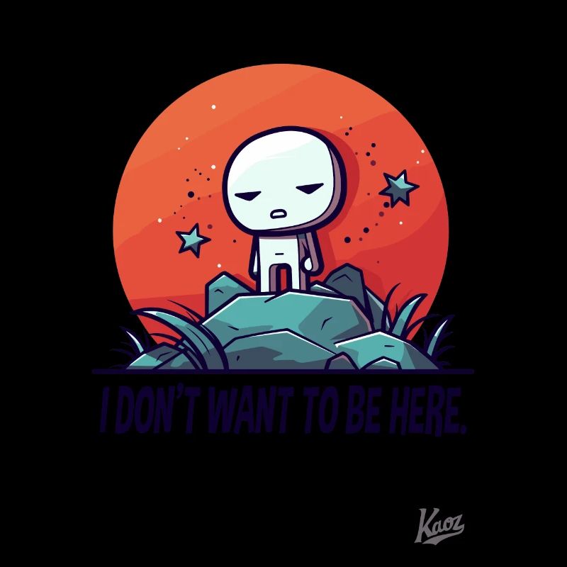 funny cute alien: I don't want to be here