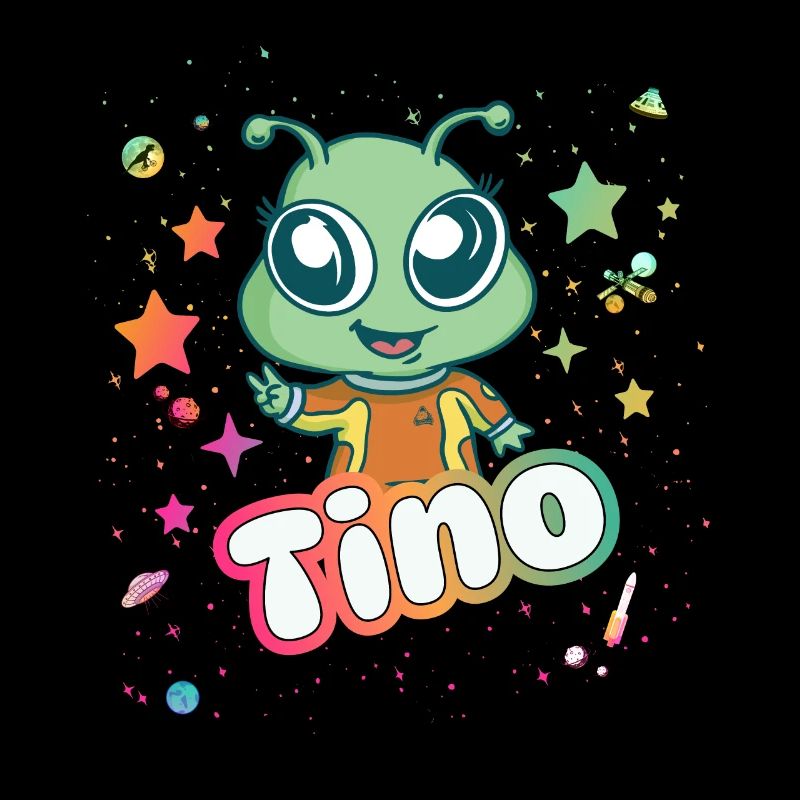 TINO - Beau nom de garçon avec un extraterrestre mignon