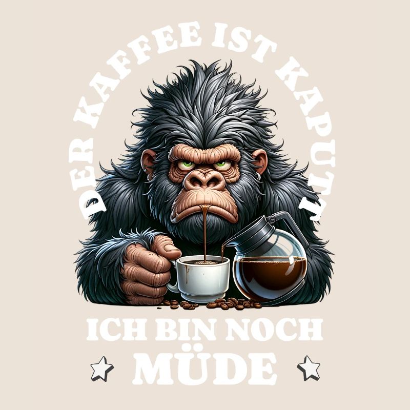 Morning grouch coffee is broken funny gorilla