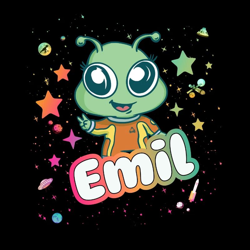 EMIL - Beau nom de garçon avec extraterrestre mignon