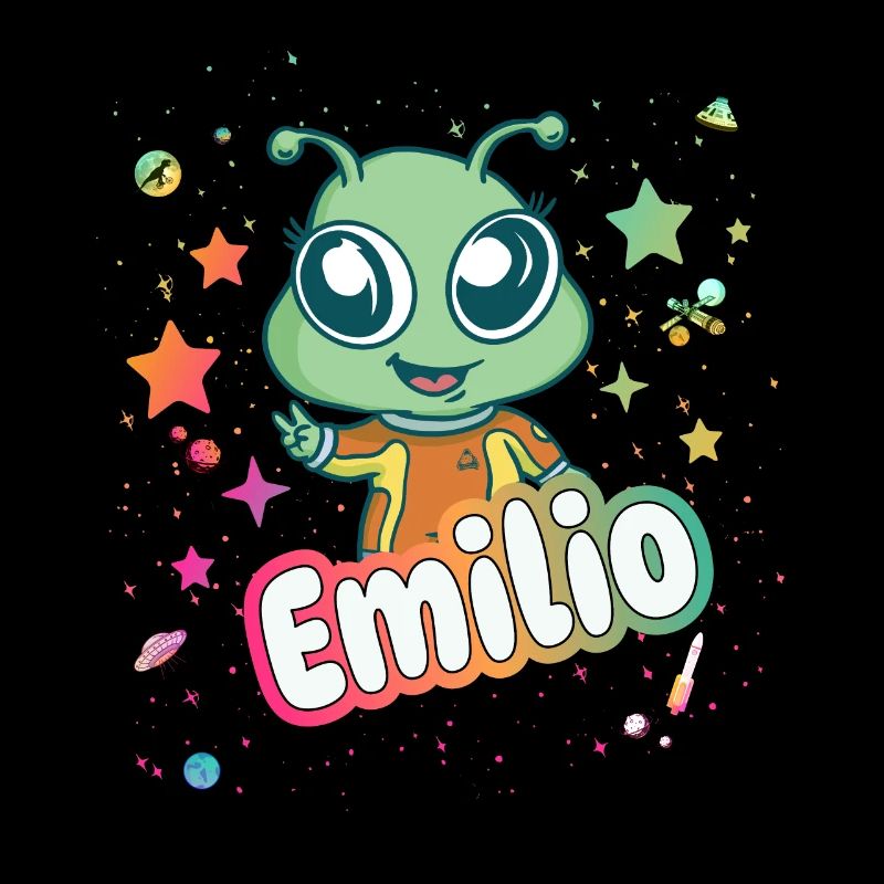 EMILIO - Beautiful boy name with cute alien