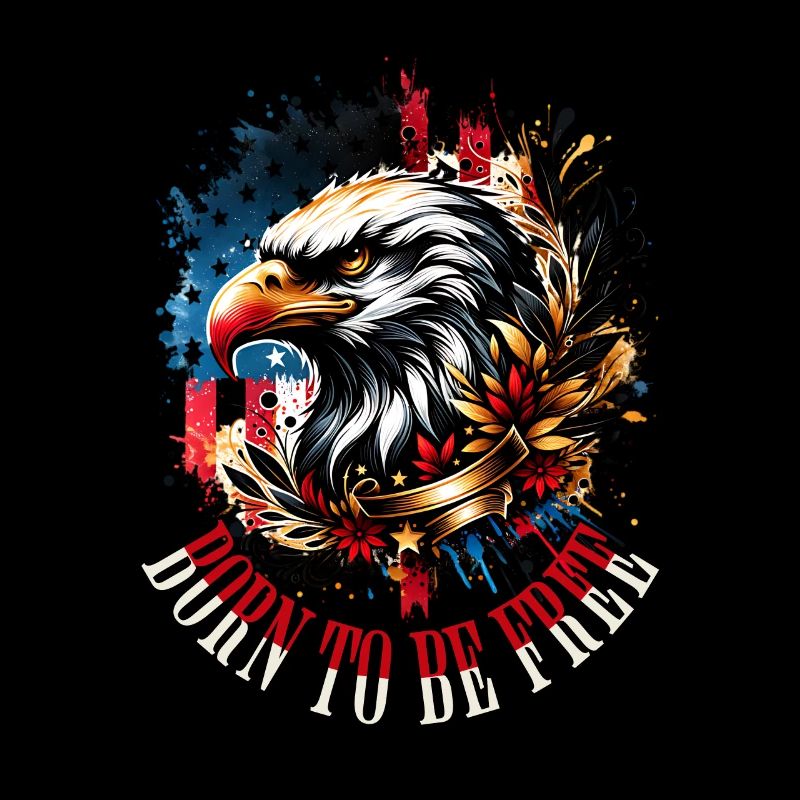 Born to be free, cool eagle motif, eagle