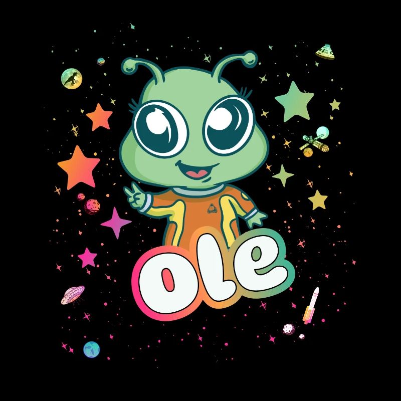 OLE - Beau nom de garçon avec un extraterrestre mignon