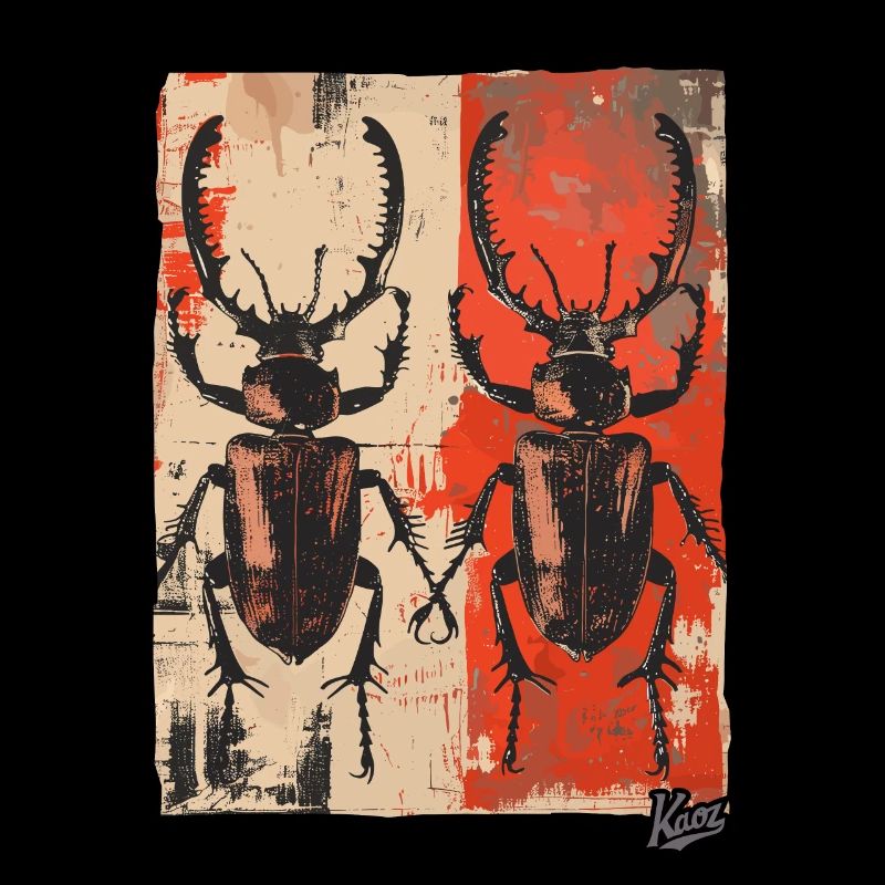Jumeaux du gros coléoptère cerf-volant