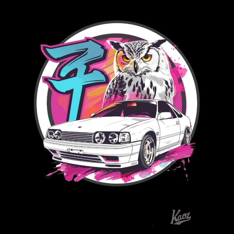 Farbexplosion: Eule und JDM Street Car