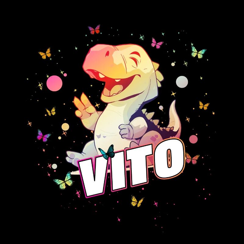 VITO - Beau prénom de garçon avec mignon DINO T-REX