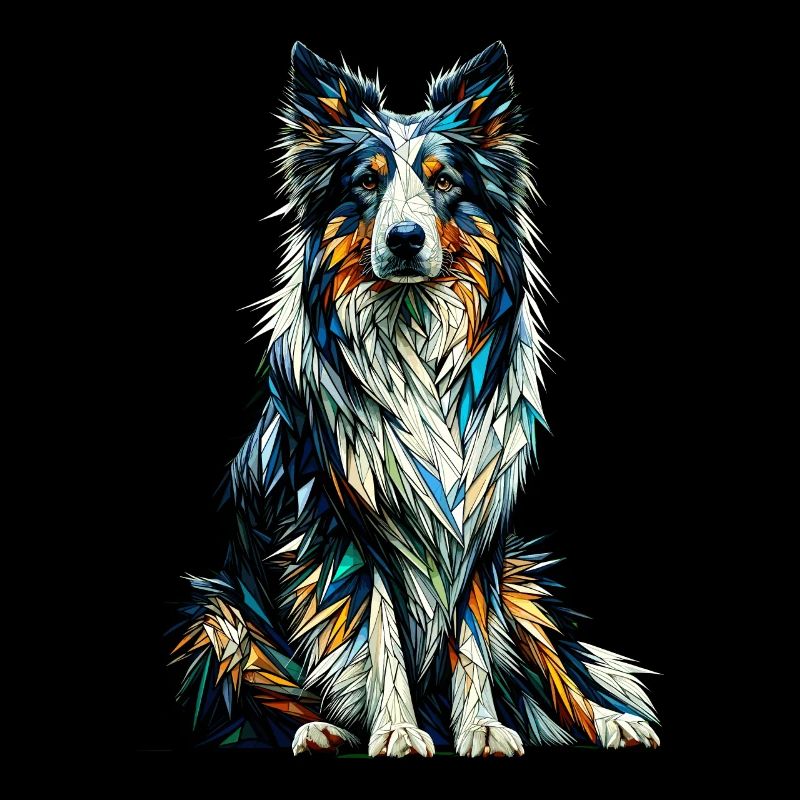 Polygon Art Border Collie Border Collies