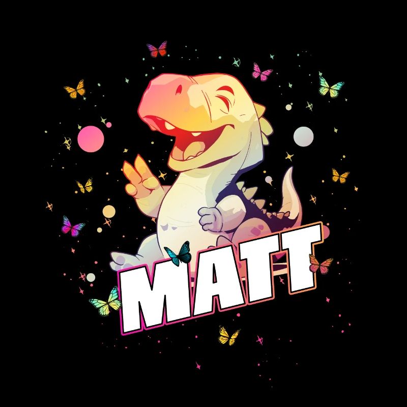 MATT - Schöner Junge Name mit süßem DINO T-REX