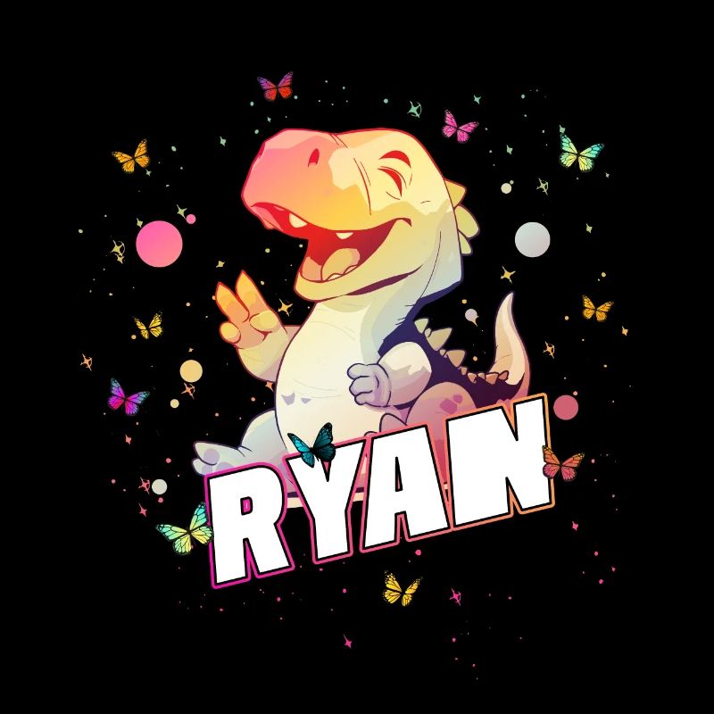 RYAN - Beau nom de garçon avec mignon DINO T-REX