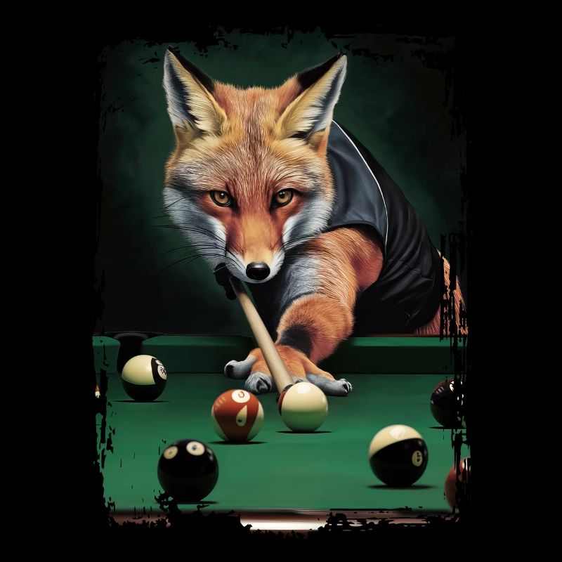 Fuchs spielt Billard Geschenk