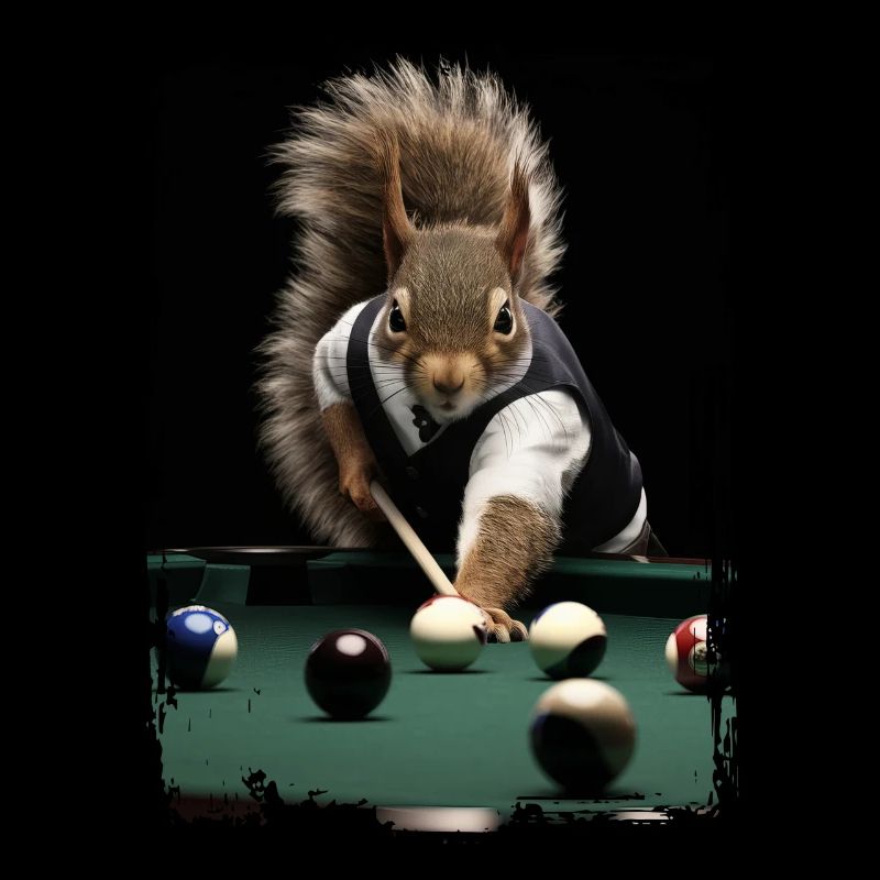 Eichhörnchen spielt Billard Geschenk