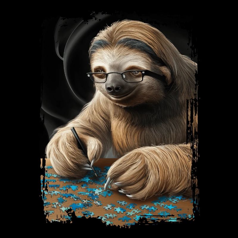 Faultier spielt Puzzle Geschenk