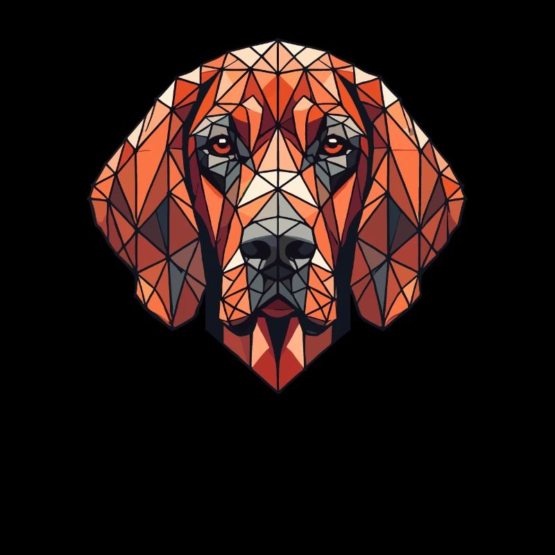 Geometric Art Redbone Coonhound