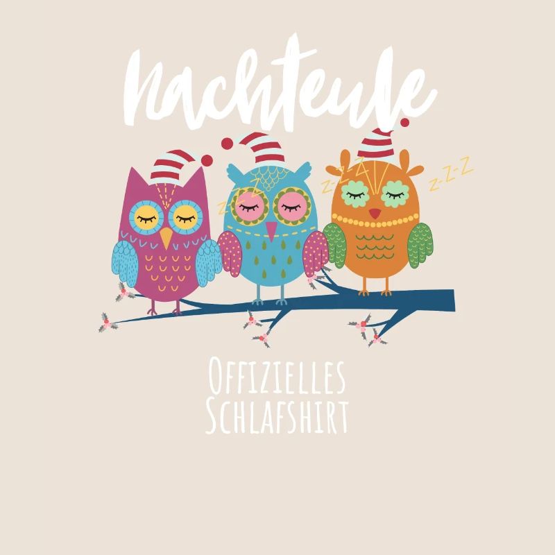 Nachteule Schlaf Pyjama Schlafanzug Nachthemd